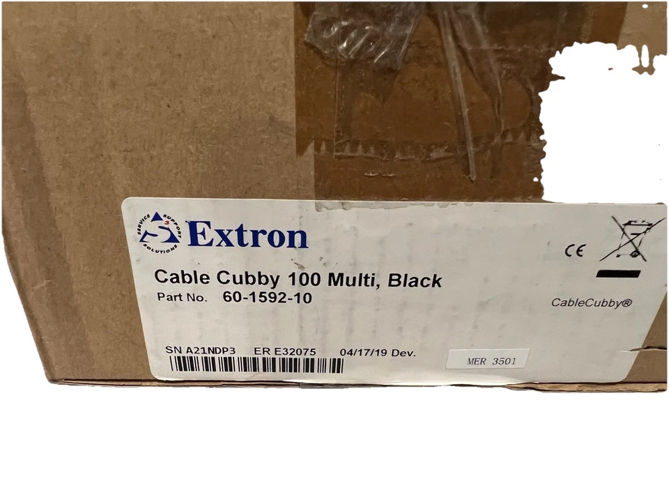 Extron Cable Cubby 100  Black Part No: 60-1592-10 - Image 1 of 1