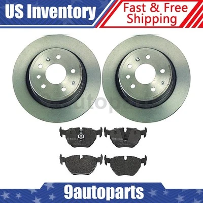 Kit de freio traseiro Brembo rotores de disco pastilhas de freio para 1999-2006 Saab 9-5 - Imagem 1 de 4