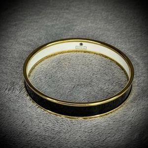 Halcyon Days - Enamel Bangle - Black Gold - Boxed - Gift Idea - Picture 1 of 8
