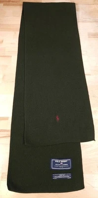 Polo Sport Ralph Lauren Scarf Fleece 90s Green USA 12 X 60 Vintage  - Image 1 of 4