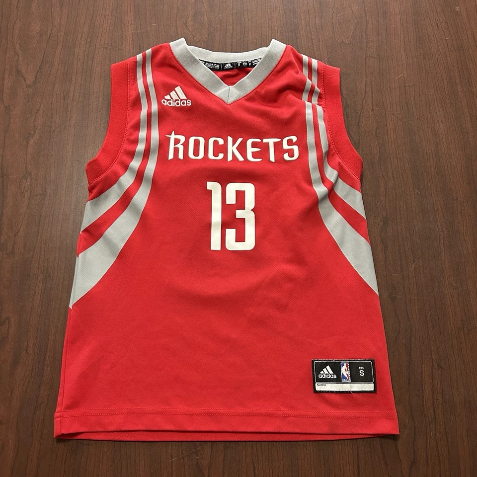 Camiseta Adidas James Harden Houston Rockets NBA #13 Roja Juvenil Pequeña Foto 1 de 4