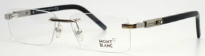 MONTBLANC MB398 016 Silver Mens Rectangle Rimless Eyeglasses 56-15-140 B:33 - Picture 1 of 16