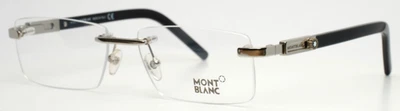Gafas sin montura rectangulares plateadas Montblanc MB398 016 56-15-140 B:33 Foto 1 de 4