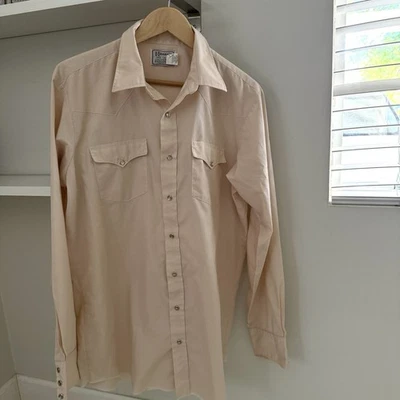 H Bar C Mr Tall 17-38 California Ranchwear Light Pink Shirt Collared Long Sleeve - Image 1 of 4