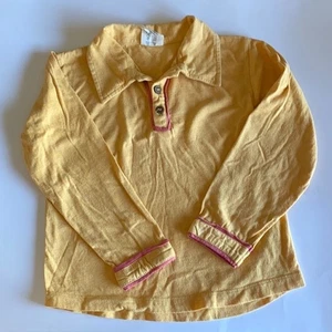Kate Quinn Organics button down polo pink mustard long sleeve - Picture 1 of 2