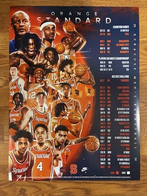 2025-26 СИРАКУЗЫ МУЖСКАЯ БАСКЕТБОЛЬНАЯ КОМАНДА ПЛАКАТ - Изображение 1 из 3