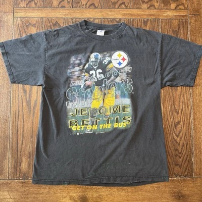 Jerome Bettis Pittsburgh Steelers Get On The Bus T Shirt Size XL - Imagem 1 de 4