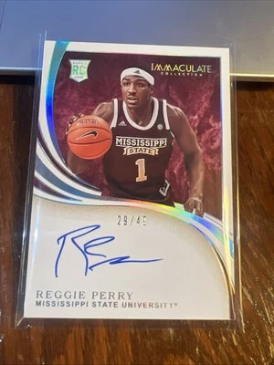 Reggie Perry 2020-21 Immaculate Collegiate Auto Autograph Rookie RC #59 MSU /49 - Image 1 of 4