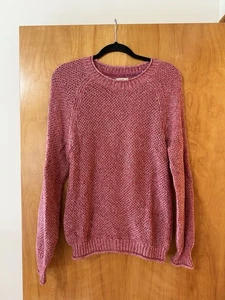 Faherty Sausalito Cotton Marled Knit Sweater Women’s Queensland Coral Large - Picture 1 of 17