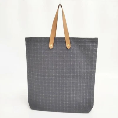 Bolso de Mano HERMES Amedaba GM Algodón con Asa de Cuero Gris 5-1006G∞ Foto 1 de 4