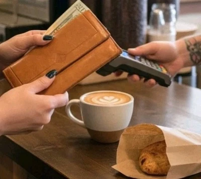 100% Lambskin Princess Gardner Vintage Long Wallet Pockets Butter Soft Luxurious - Image 1 of 4