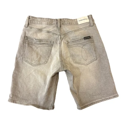 Pantalones Cortos Denim Calvin Klein Mujer Talla 4 27W Bermudas Elastizados Gris Sobre la Rodilla Foto 1 de 4