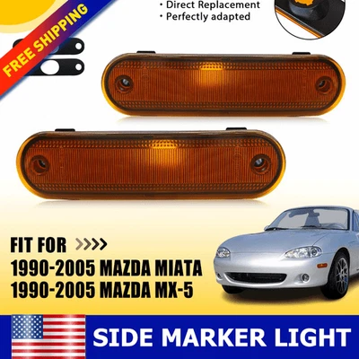 For 1990-2005 Mazda Miata MX-5 Rear Red Side Marker Lights LH & RH 2* NA01515EXA - Image 1 of 4