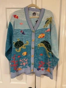 J Two New York Storybook Knits Women’s Sea Animals Cardigan Size 3X NWT - Picture 1 of 15