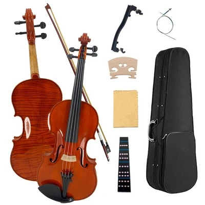 Master Violin 4/4 One-Piece Canadian Flamed Maple Back Russian Spruce Full Set - Image 1 of 4