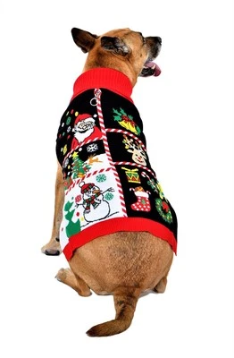 SOCAL LOOK Suéter Navidad Perro - Gato Feo Navidad Jersey con Correa Agujero Foto 1 de 4