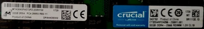 Crucial 32GB 2Rx4 DDR4 PC4-2666V ECC RDIMM Server Memory MTA36ASF4G72PZ-2G6H1 - Image 1 of 3