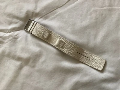 Correa de reloj Fossil auténtica de cuero blanco para mujer de cuero genuino con asas de 16 mm Foto 1 de 3