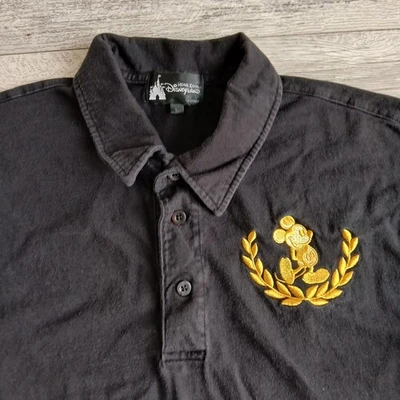 Disney Hong Kong Disneyland Polo Shirt Kids Size L Black Mickey Mouse - Image 1 of 4