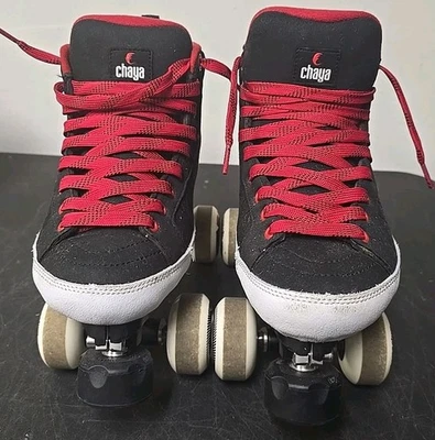 Chaya Karma Pro Skates Black/Red Size 8 EU40 UK 6, Octo Momentum Wheels - Image 1 of 4