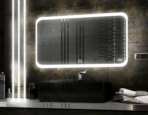LEDTWIST 120 cm x 60 cm MODERN LEDSPIEGEL TSH LEDUHR BADSPIEGEL ENERGIESPAREND - Bild 1 von 6