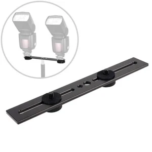 Dual Camera Mount Tripod Bracket Speedlite Bracket Extension Bar for DSLR Camera - Picture 1 of 9