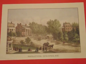 Currier & Ives Calendar Topper Print 1988 SARATOGA SPRINGS N.Y. - Picture 1 of 2