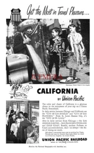 UNION PACIFIC RAILROAD to California ADVERT Vintage 1952 Print Ad 691/149 - Bild 1 von 1