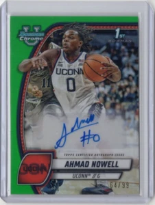 Tarjeta AHMAD NOWELL NCAA UCONN 2024-25 Bowman Cromo U Verde Ref RC Auto 64/99 #2 - Imagen 1 de 2