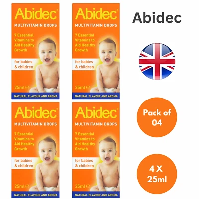 Abidec Multivitamin Drops for Babies & Children (4X25ml) For Growing Children