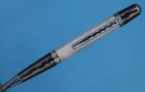 Sierra Ballpoint Pen in Platinum and Black Titanium Finish & Abalone Shell MOP - Picture 1 of 7