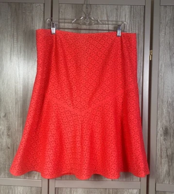 Women's David Meister Lace-Overlay Flared Skirt Lined Back Zip Size 14 - Image 1 of 4