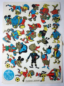 RARE VINTAGE 60'S DISNEY MICKEY MOUSE DONALD GOOFY STICKER SHEETS HONG KONG NEW! - Picture 1 of 8