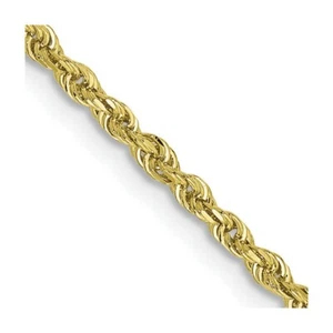 Real 10K Yellow Gold 2mm Diamond Cut Quadruple Rope Chain; 24 inch; Lobster - Picture 1 of 7
