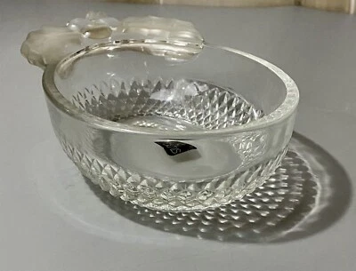 Hard to Find Vintage Studio Nova Clear Glass Holly Leaf Candy / Trinket Dish - Image 1 of 4