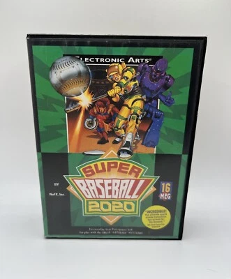 Super Baseball 2020 (Sega Genesis, 1993) Authentic Game Cartridge And Box - Image 1 of 3