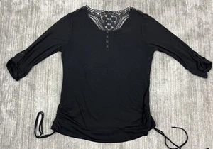 No Boundaries Shirt XXL 19 Black Lace on the Back 3/4 Sleeve Tunic - Picture 1 of 10