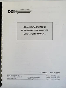 DGH Ultraschall Pachymeter Pachette 2 BEDIENUNGSANLEITUNG - Bild 1 von 8
