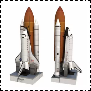 KIT MODELO DE PAPEL ARTESANAL DEL TRANSBORDADOR ESPACIAL ESTADOUNIDENSE Atlantis a escala 1:150 hágalo usted mismo - Imagen 1 de 1