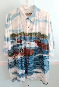 Vintage Holzbootshow Chris Craft Tori Richard Herren XXL Rayon Shirt EXC 2X - Bild 1 von 7