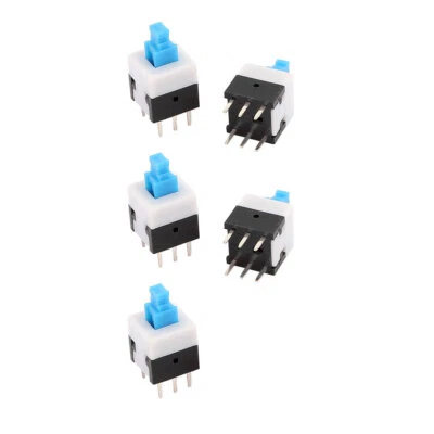 5pcs DPDT Mini Interruptor Pulsador autobloqueante cuadrado 6 clavijas 8x8x14mm - Imagen 1 de 2