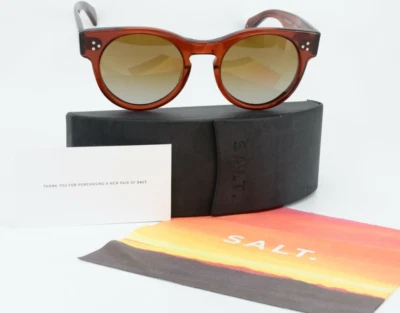 SALT. Sunglasses Model Wilcox Ps 51-22 140 Polarized Red-Brown Acetate Japan - Image 1 of 4