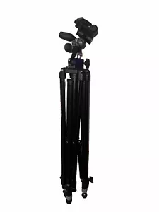 Manfrotto 028B Triman Camera Tripod with Geared Center Column & Manfrotto MH804 - Picture 1 of 8