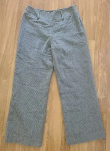 Jones New York Damen Größe 6 Leinen Anzughose grün Pfefferstreifen weites Bein S30X29 - Bild 1 von 10
