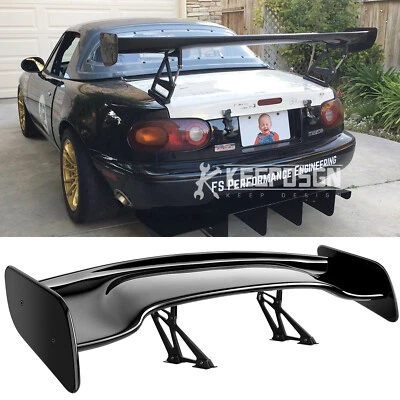 For 1990-1997 Mazda Miata NA 57" Rear Trunk Spoiler Racing GT Wing Gloss Black Foto 1 de 4