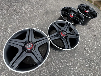20" MERCEDES BENZ AMG G63 G55 G CLASS BLACK OEM FACTORY STOCK WHEELS RIMS 5x130 - Image 1 of 4