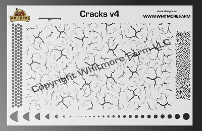 WHITMORE FARM LLC Cracks v4 Mesh Fishing Lure Airbrush Stencil - Mylar Reusable