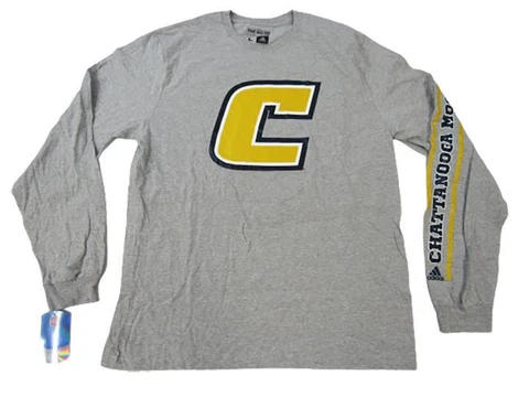 New Tennessee Chattanooga Mocs Mens Sizes L-XL Gray Adidas Long Sleeve Shirt Cover