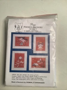 Permin Broderi cross stitch kit 4 Card Christmas Cross Stitch Kit - Picture 1 of 2