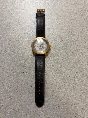 Marc Anthony FMDMA519 Men's Black Leather Analog Dial Quartz Wrist Watch - Image 1 of 4